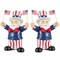 Set of 2 9"H Patriotic/ Americana Polyresin Santa holding flags Table Decor